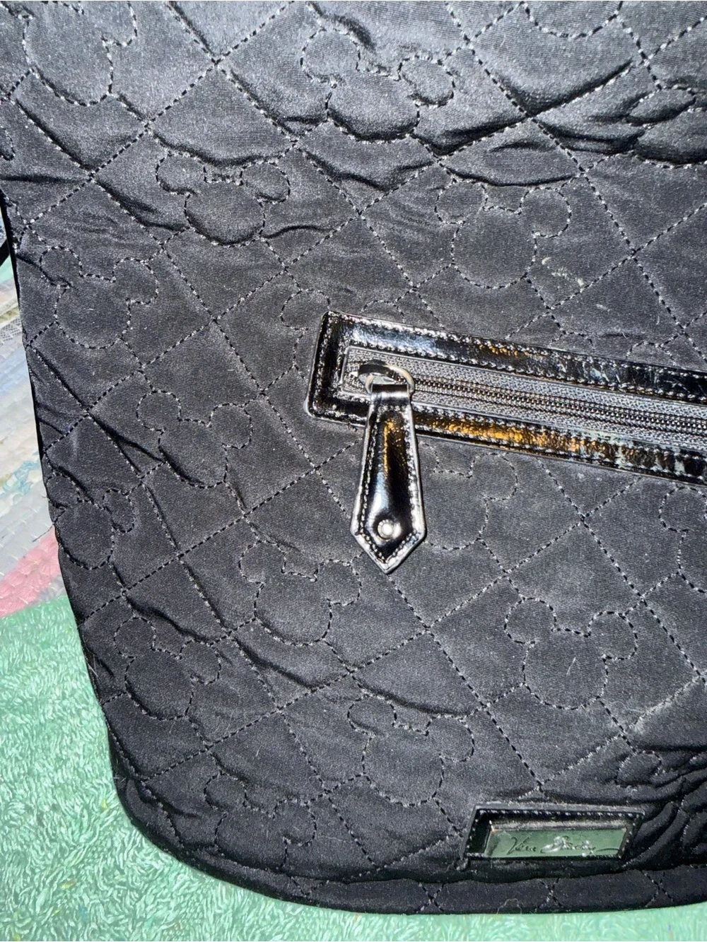 Vera Bradley Disneyland exclusive Mickey Mouse Quilted Black hobo - Black